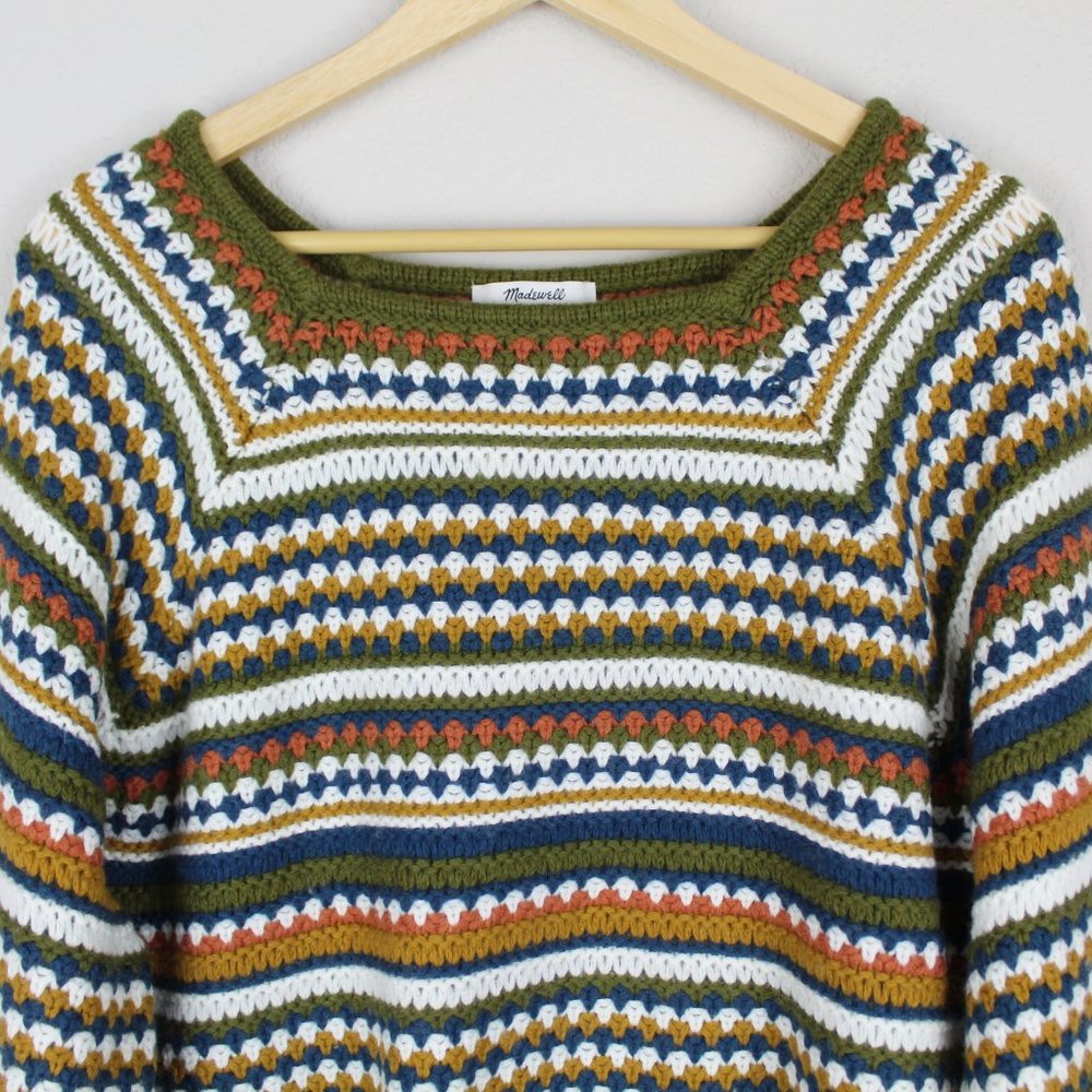 NWT Madewell Beechwood Striped Square Neck Sweater - Picture 6 of 10